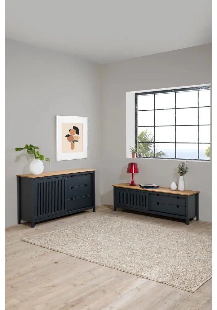 Сива дървена маса за телевизор Bruna - Marckeric