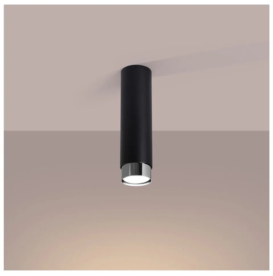 Осветително тяло за таван в черен и сребрист цвят Crown – Sollux