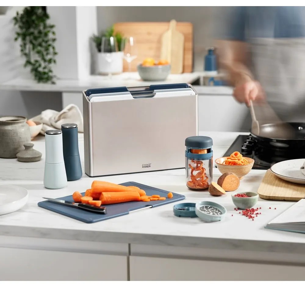 Комплект от 2 сини мелнички за сол и пипер Milltop Sky - Joseph Joseph