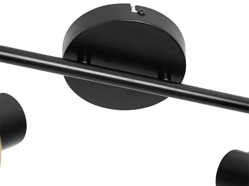 Индустриален прожектор черен със злато 2-светлина - Kayden