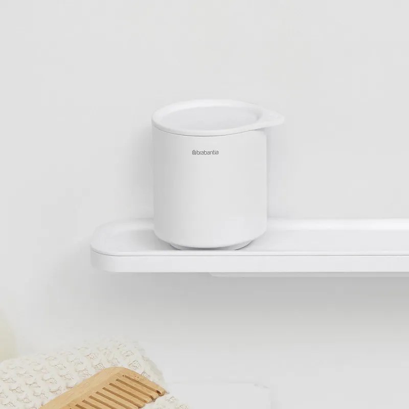Кутия за аксесоари за баня Brabantia MindSet Mineral 1005687, Противоплъзгаща основа, Минерално покритие, Бял