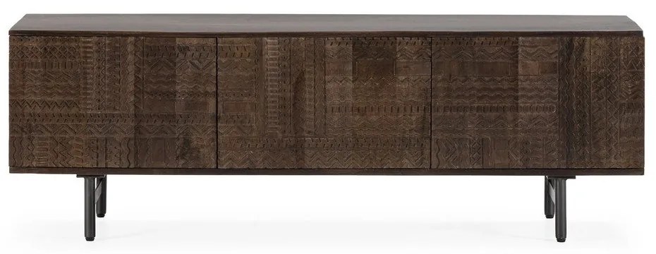 Тъмнокафява маса за телевизор от масивно манго 145x48x40 cm Kalai – MOME