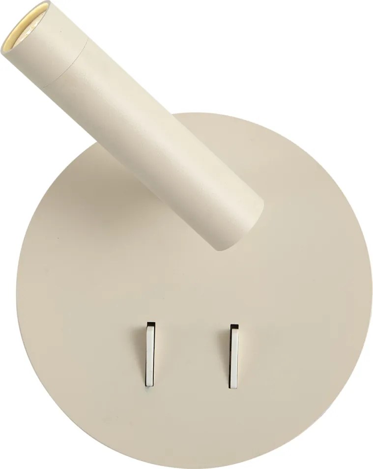 Модерна стенна лампа бежова с LED и USB-C - Croft
