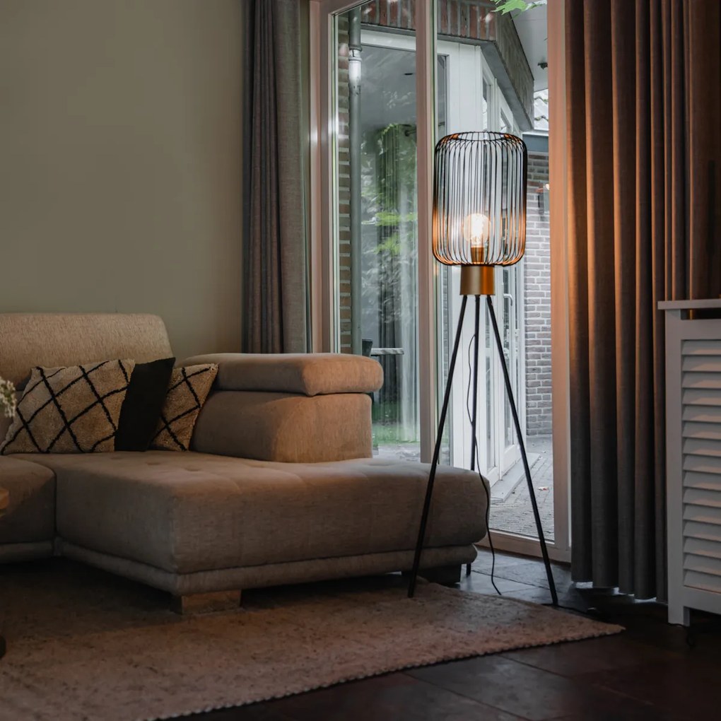 Дизайнерски подов аплик черен със злато - Mayelle