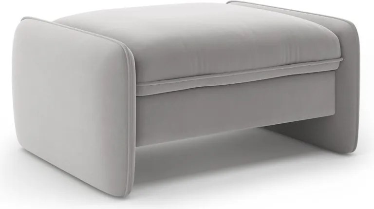 Светлосива кадифена табуретка Georgia – Micadoni