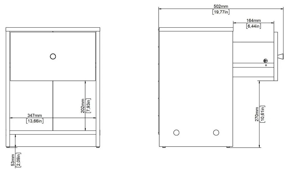 Черно нощно шкафче May – Tvilum