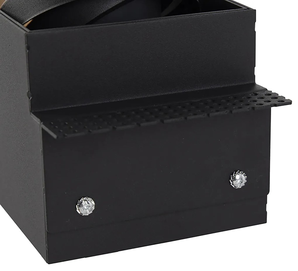 Комплект от 6 вградени прожектори черни GU10 AR70 без рамка - Oneon