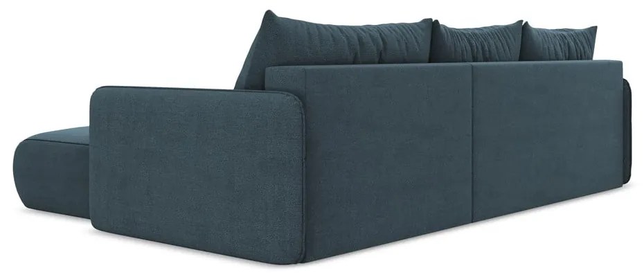 Син разтегателен ъглов диван с място за съхранение (десен ъгъл) Nanea – Makamii