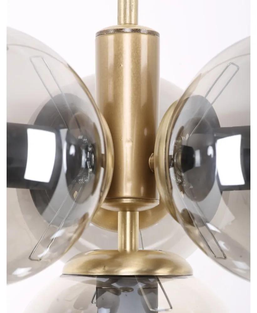 Висяща лампа със стъклен абажур в сиво-златисто ø 15 cm Hector - Squid Lighting