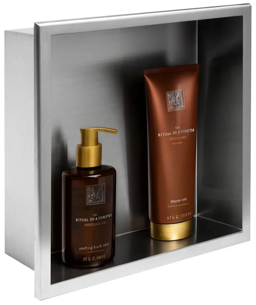 Вграден рафт за баня  30x30 steel brush