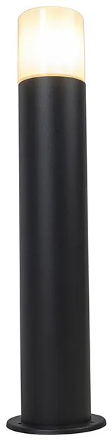 Външна лампа черна с опалово бял абажур 50 см - Odense