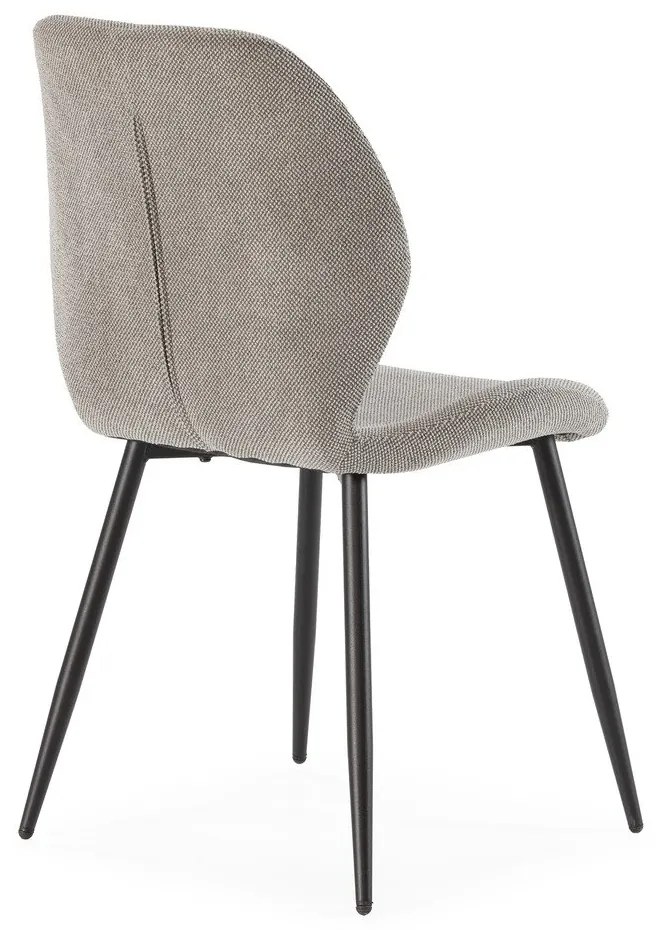 Светлосиви тапицирани трапезни столове в комплект 4 бр. Ansu – Marckeric