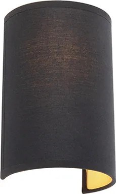 Модерна стенна лампа черна и златиста - Simple Drum