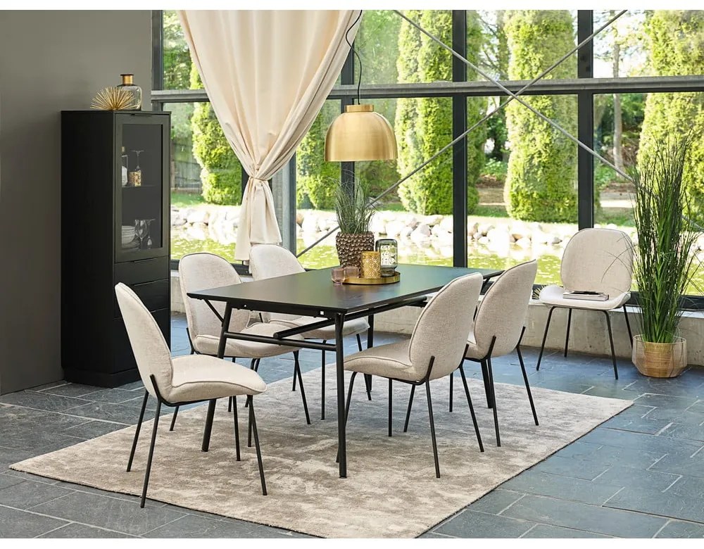 Сив трапезен стол с метална основа Hella - Canett