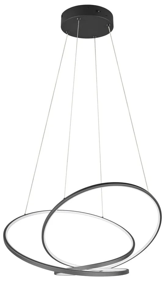 Матово черно LED затъмняващо се висящо осветително тяло Darvin – Trio