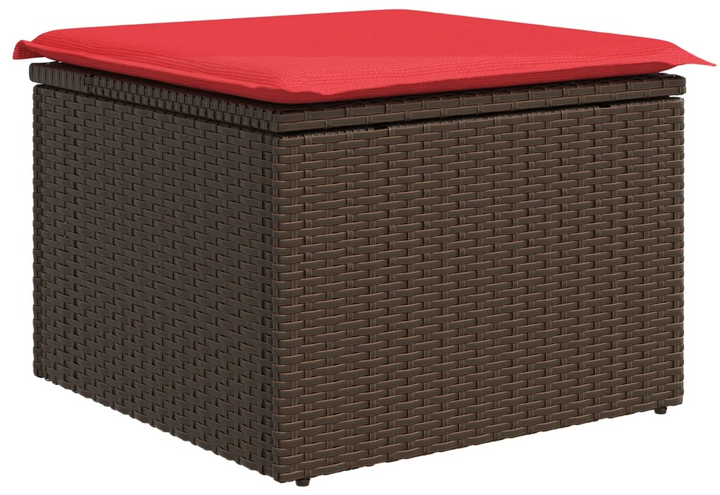 366231 vidaXL Градински стол с възглавница, кафяв, 55x55x37 см, полиратан