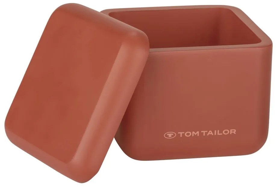 Оранжев органайзер за баня за памучни тампони от полиресин Tom Tailor T-Rounded – Wenko