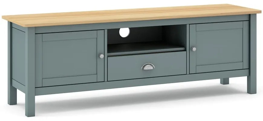 Маса за телевизор сиво-зелена от масивен бор 158x53x40 cm Misti – Marckeric