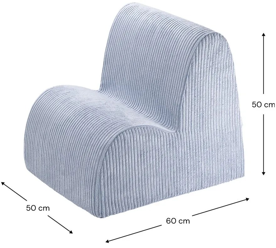 Син детски стол от рипсено кадифе Cloud – Wigiwama