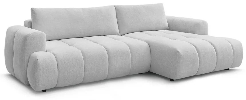Светлосив сгъваем/с място за съхранение ъглов диван (десен ъгъл) Fuji – Bobochic Paris