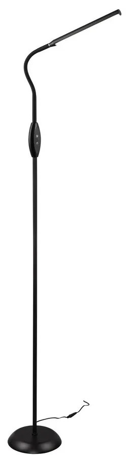 Черна LED подова лампа (височина 145 cm) Toro - Trio