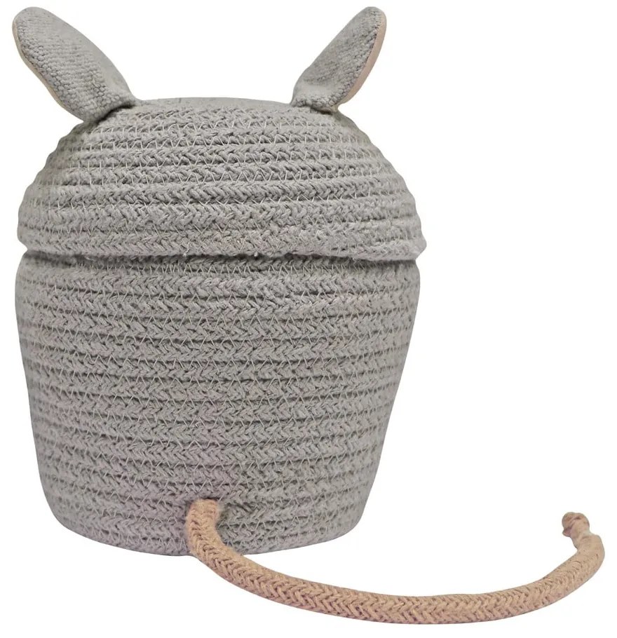 Сива текстилна детска кошница за играчки ø 15x15 cm Mini Renata the Rat – Lorena Canals