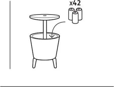 Пластмасова кръгла градинска маса с тавичка за лед ø 49,5 cm Cool – Keter