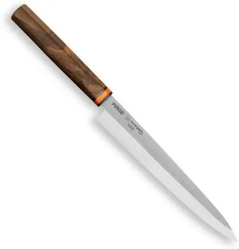 Pirge - Нож за суши и сашими от неръждаема стомана с дървена дръжка Yanagiba 23см TITAN EAST-(12103)