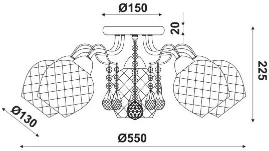 Лампа за таван Agar 5light