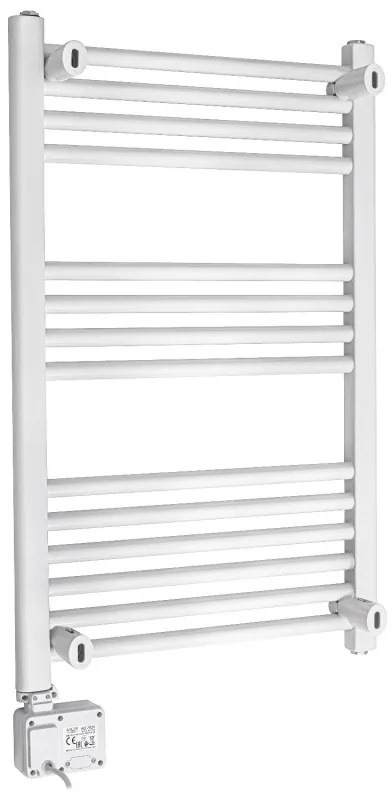 Лира за баня Adler AD 7824, 600W, 13 нагревателни ленти, LED контролер панел, Енергоспестяващ режим, IP24, Бял