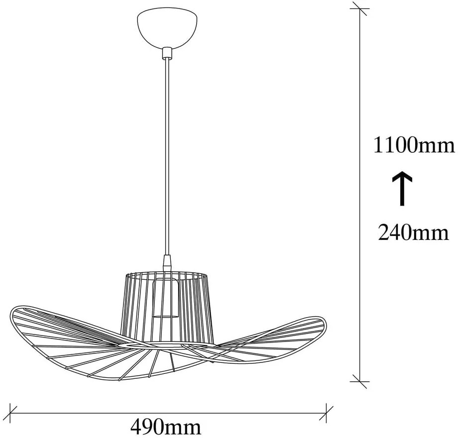 Черна висяща лампа Tel Hat, ø 50 cm - Opviq lights