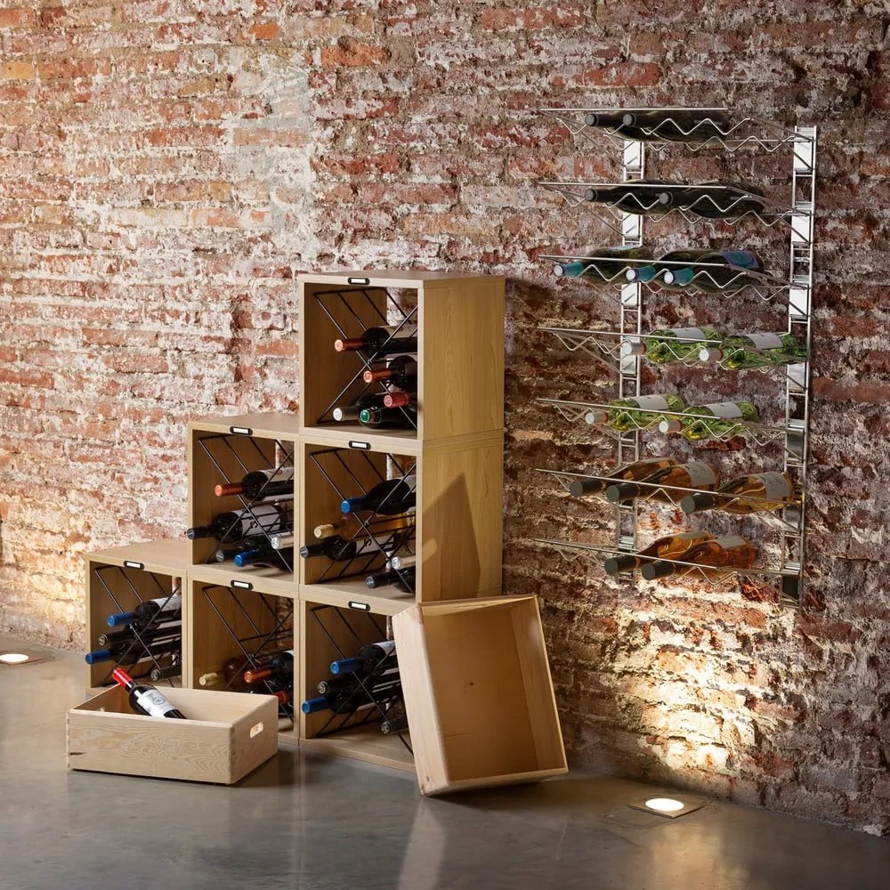 Стелаж за вино от декор от ясен естествен брой бутилки 12 36,5x36x29 cm Macon – Compactor