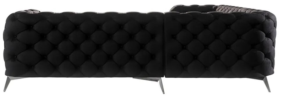 Черен кадифен ъглов диван Chelsea – Ropez