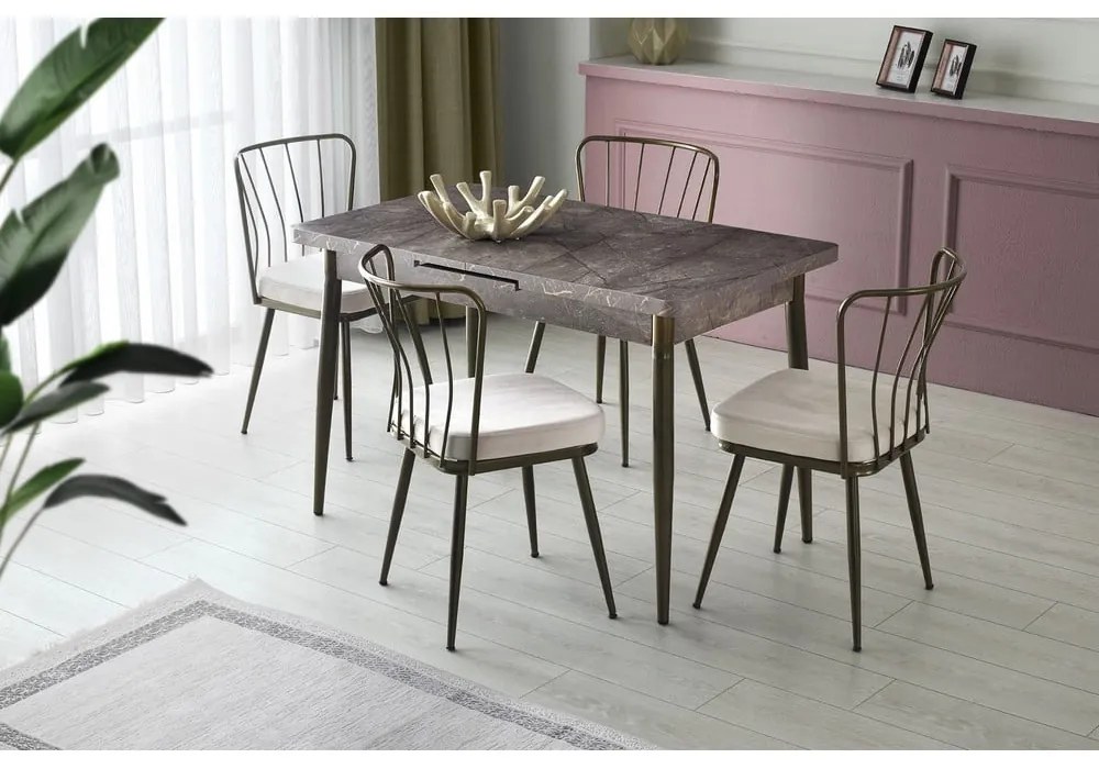 Сиви метални трапезни столове в комплект от 2 броя Yildiz - Kalune Desig