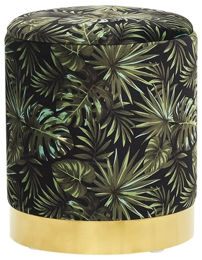 340297 vidaXL Кръгъл хокер за съхранение, многоцветен, текстил 31 x 37 cm