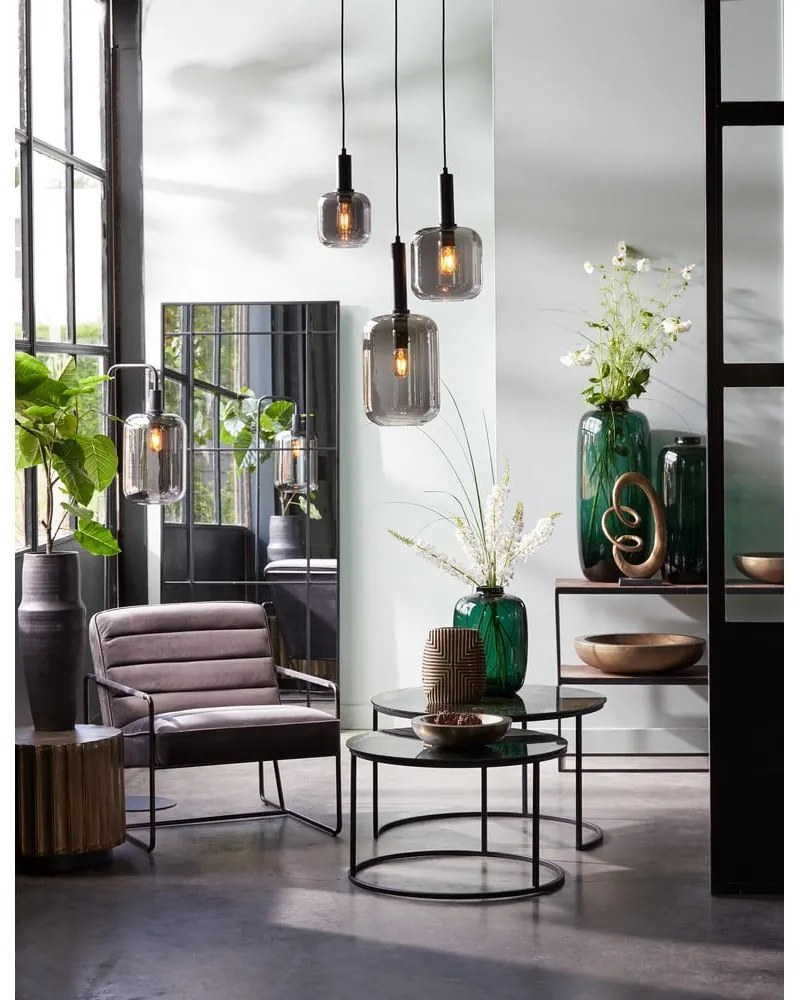 Сива лампа за таван със стъклен абажур ø 21 cm Lekar - Light &amp; Living