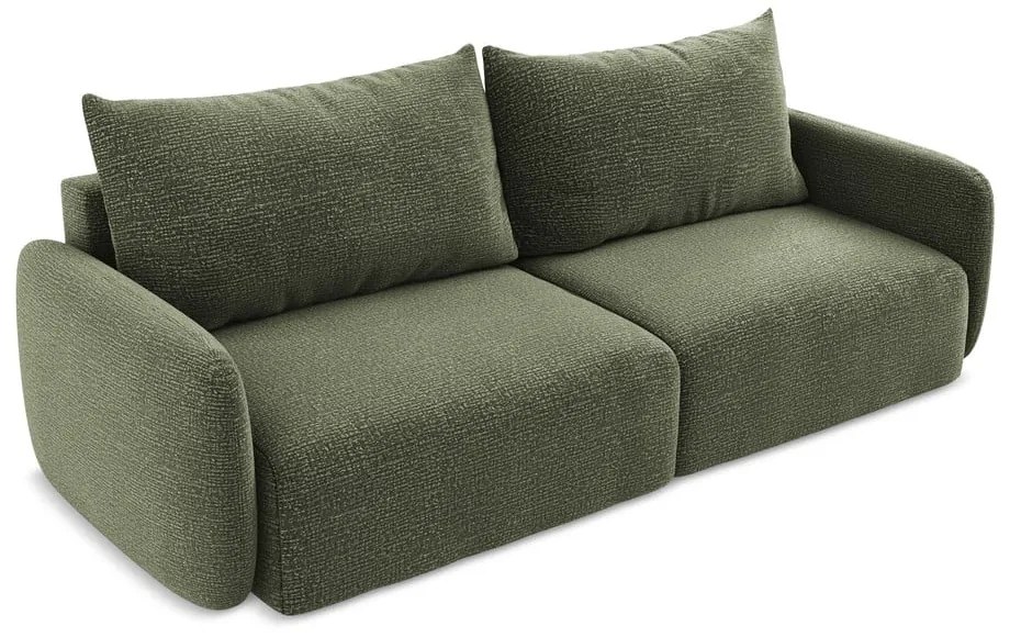 Зелен разтегателен диван с място за съхранение 238 cm Kalena – Makamii