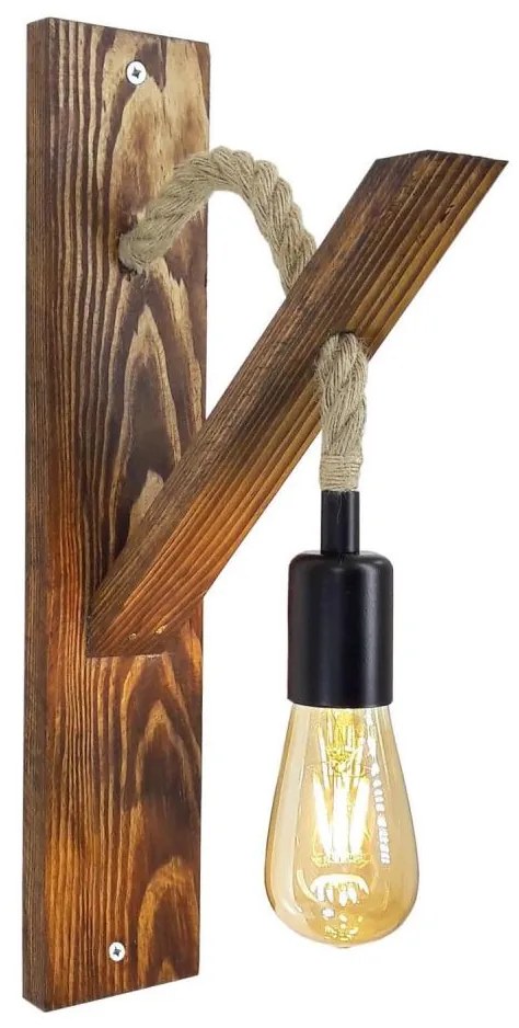 Стенно осветително тяло AHSAP 1xE27/40W/230V, бор/орех