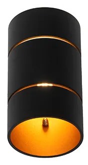 Модерен стенен аплик черен със златен интериор - Pia