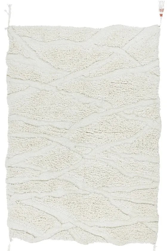 Бял ръчно изработен вълнен килим подходящ за пране 170x240 cm Enkang Ivory – Lorena Canals