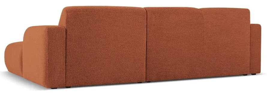 Кафяв ъглов диван от плат букле (десен ъгъл) Molino - Micadoni Home