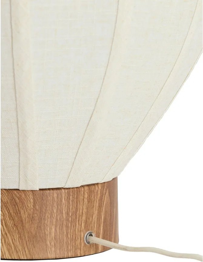 Кремава метална настолна лампа с текстилен абажур (височина 36 cm) Kyzo – Light & Living