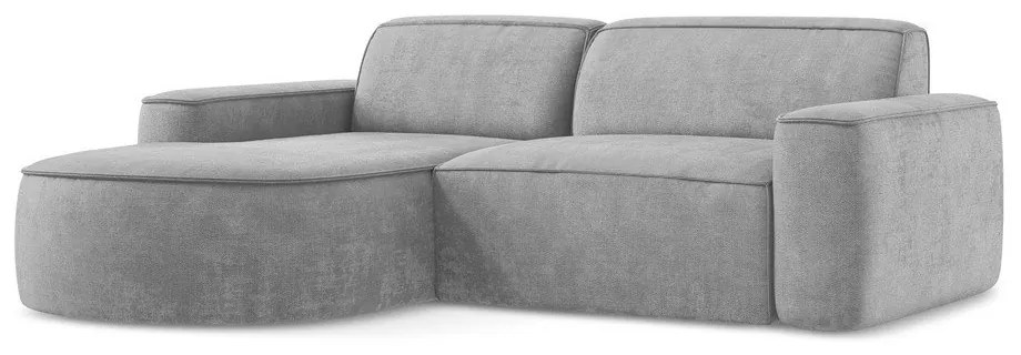 Светлосив шенилов ъглов диван (ляв ъгъл) Omao – Makamii