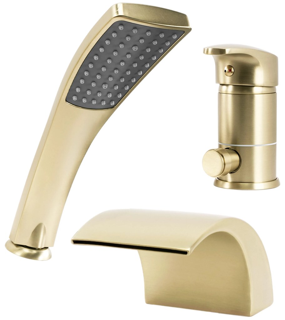 Смесител за вана Rea Riven Brush Gold