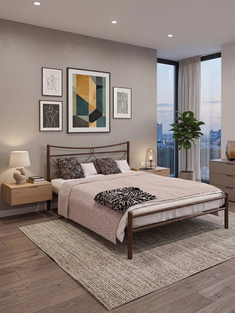 Легло Pier-150x200-Brown Σφυρίλατο-Χωρίς ποδαρικό