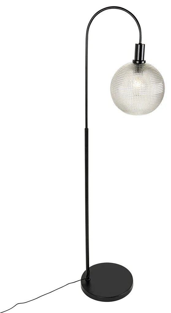 Дизайнерски подов аплик черен с опушено стъкло - Chico