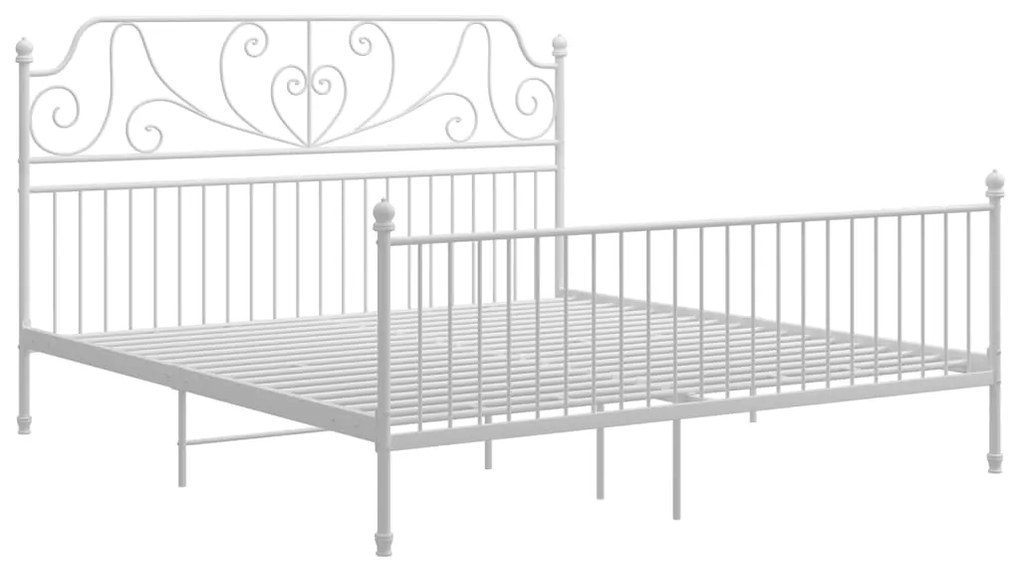 324857 vidaXL Рамка за легло, бяла, метал, 180x200 cм