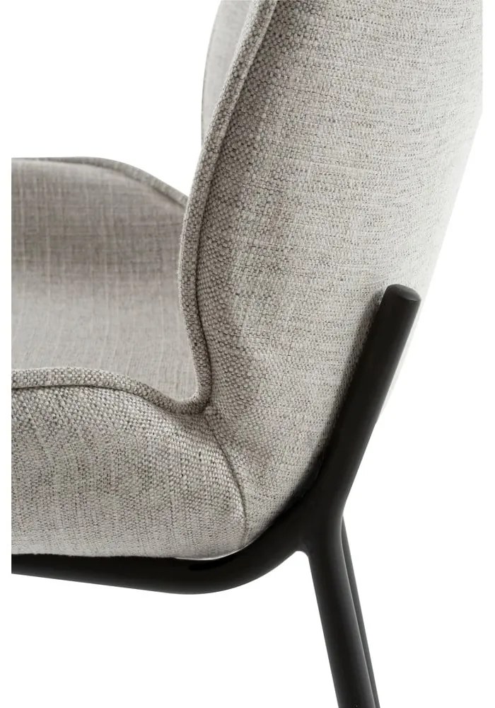 Сив трапезен стол с метална основа Hella - Canett