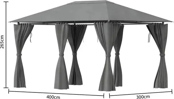 Беседка Hesperide Santorini, Цвят Шисти, 3x4 m