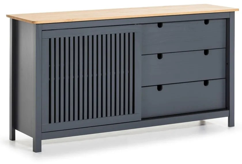 Сив дървен скрин с чекмеджета Bruna - Marckeric